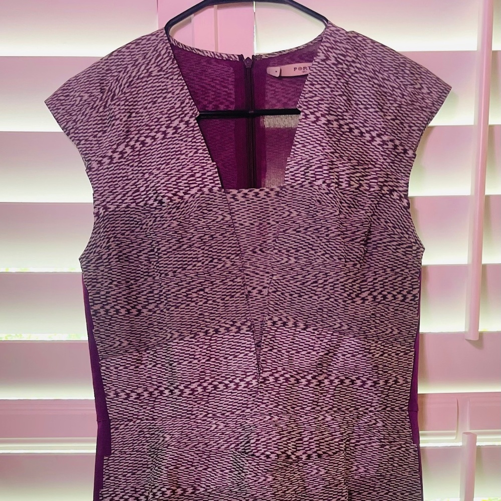 Ports 1961 Silk Couture Dress, Purple and Grey